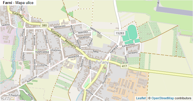 Farní - mapa ulice