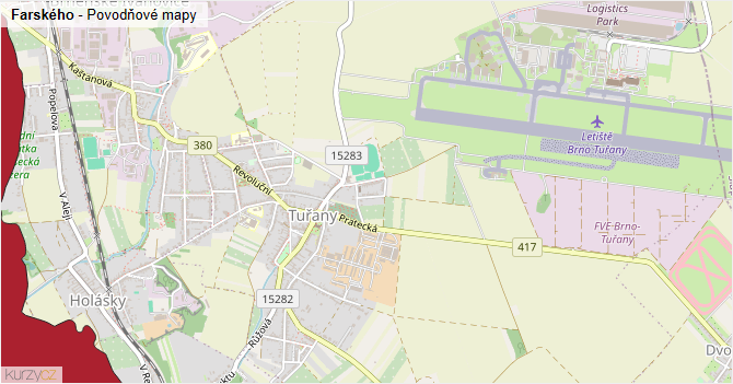 Farského - záplavové mapy stoleté vody