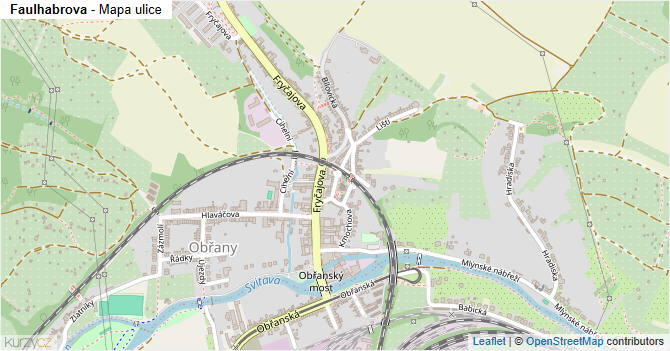 Faulhabrova - mapa ulice