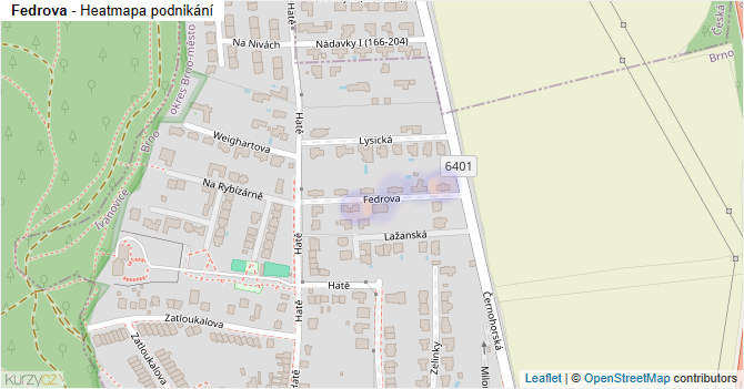 Fedrova - mapa podnikání