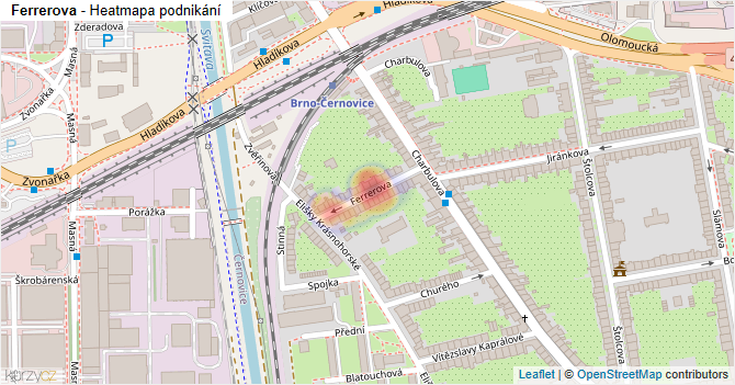 Ferrerova - mapa podnikání