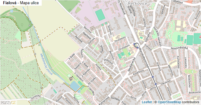 Fialová - mapa ulice