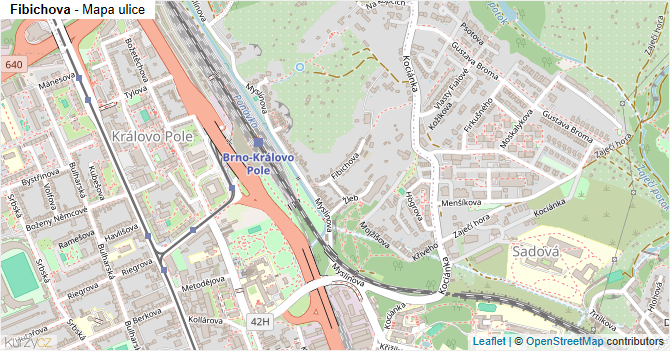 Fibichova - mapa ulice