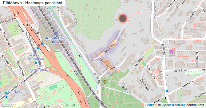 Fibichova - mapa podnikání