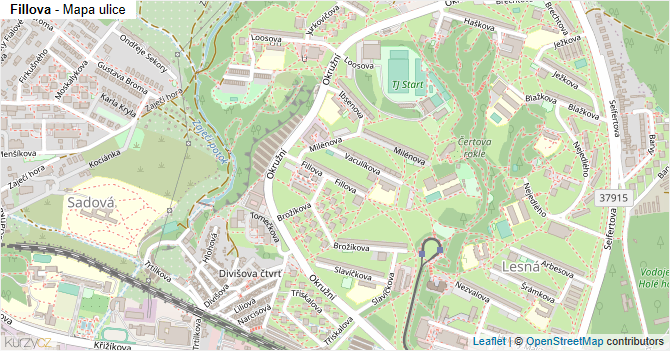 Fillova - mapa ulice