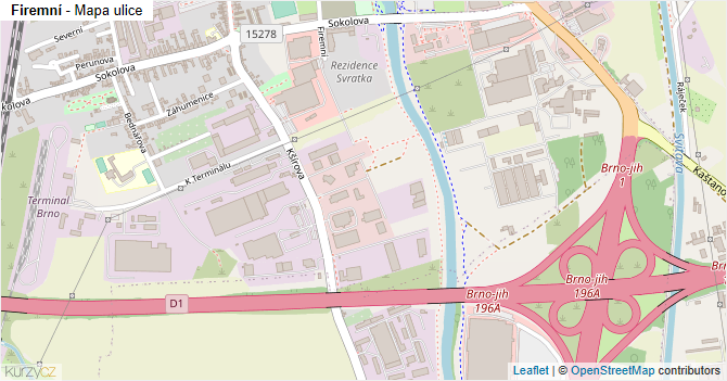 Firemní - mapa ulice