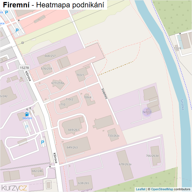 Mapa Firemní - Firmy v ulici.