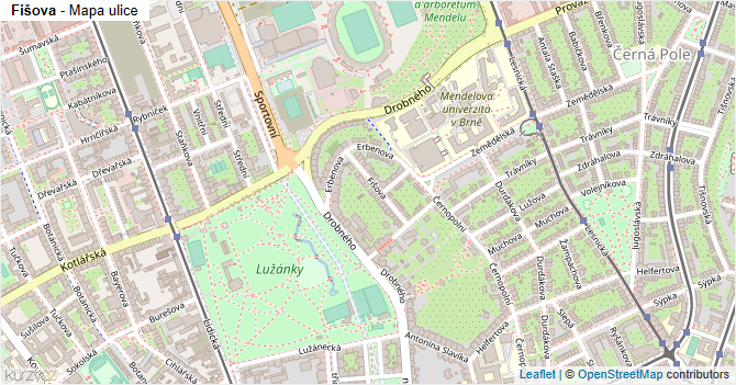 Fišova - mapa ulice