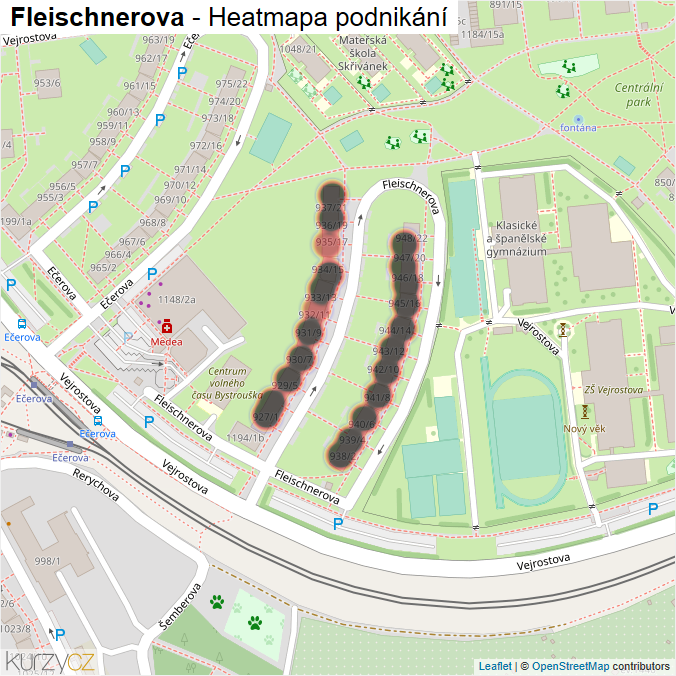Mapa Fleischnerova - Firmy v ulici.