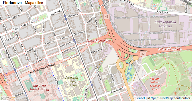 Florianova - mapa ulice