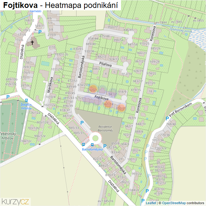 Mapa Fojtíkova - Firmy v ulici.