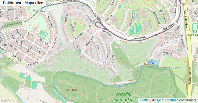 Foltýnova - mapa ulice