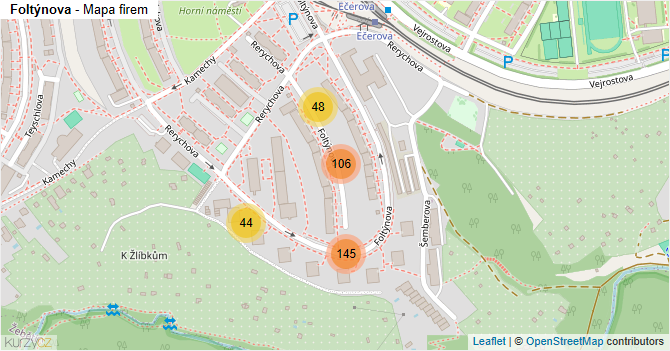 Foltýnova - mapa firem