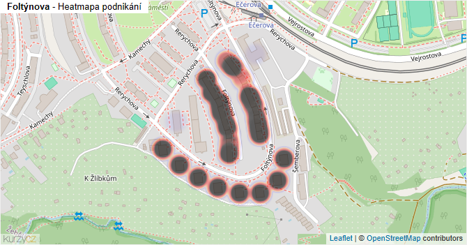 Foltýnova - mapa podnikání