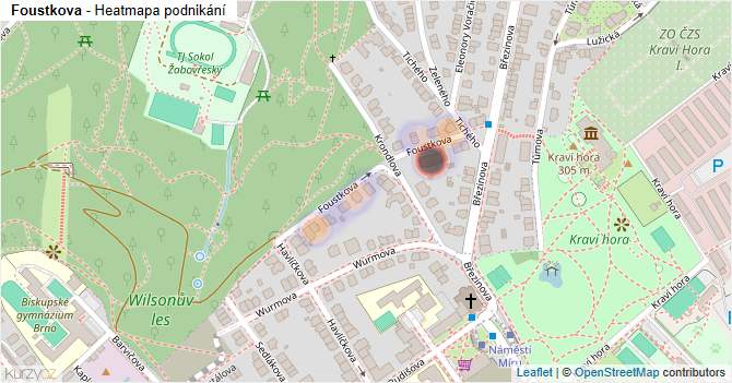 Foustkova - mapa podnikání