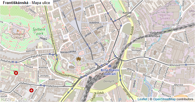 Františkánská - mapa ulice