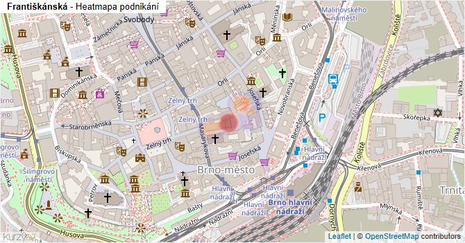 Františkánská - mapa podnikání