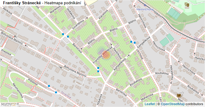 Františky Stránecké - mapa podnikání