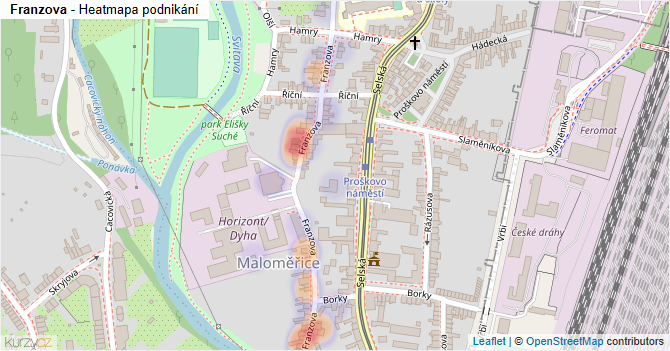 Franzova - mapa podnikání