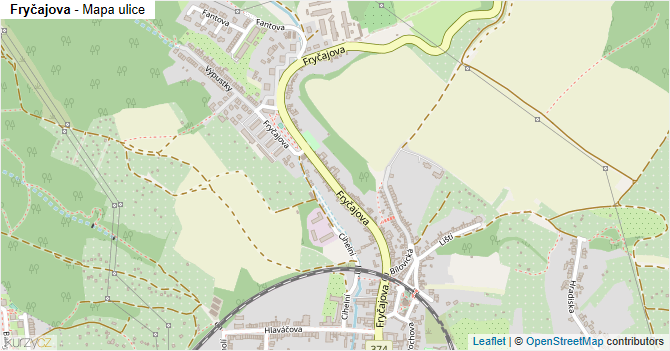Fryčajova - mapa ulice