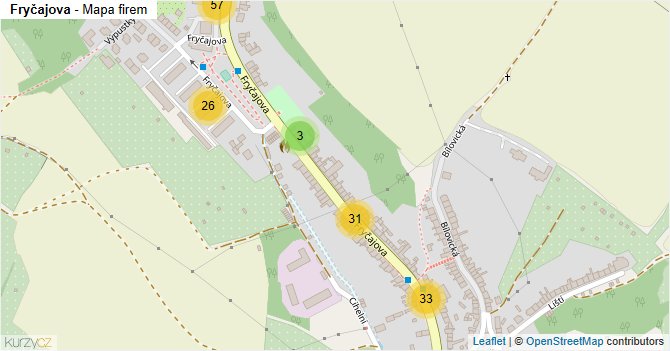 Fryčajova - mapa firem