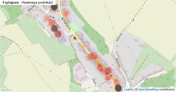 Fryčajova - mapa podnikání