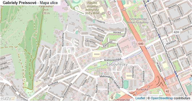 Gabriely Preissové - mapa ulice