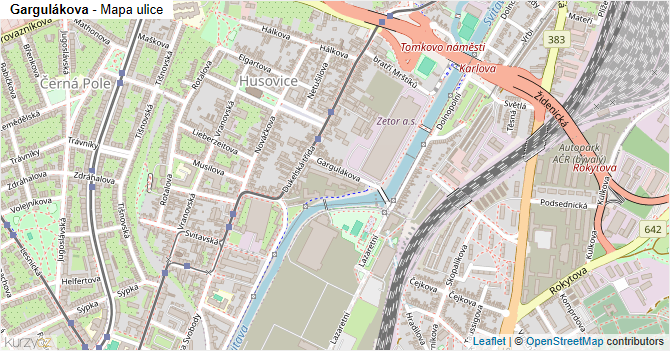 Gargulákova - mapa ulice
