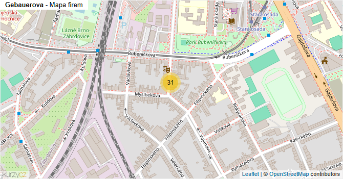 Gebauerova - mapa firem