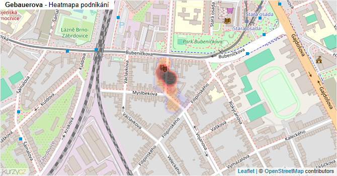 Gebauerova - mapa podnikání