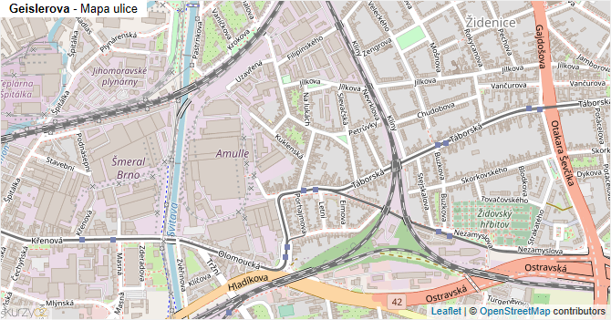 Geislerova - mapa ulice