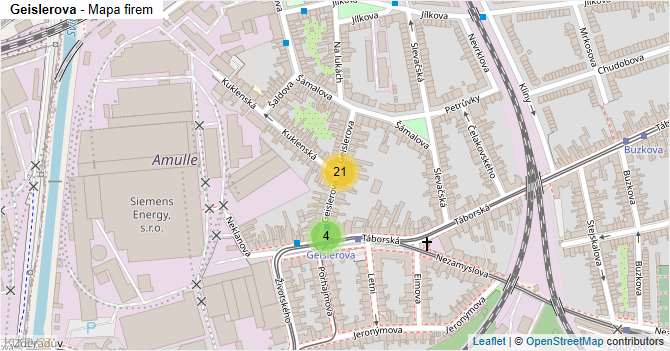 Geislerova - mapa firem