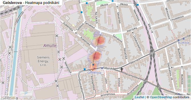 Geislerova - mapa podnikání