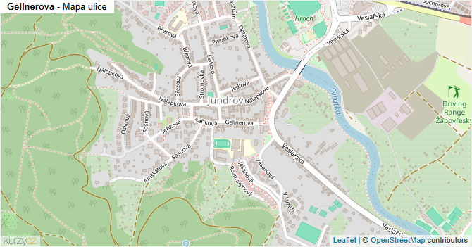 Gellnerova - mapa ulice