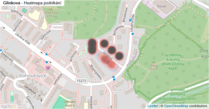 Glinkova - mapa podnikání