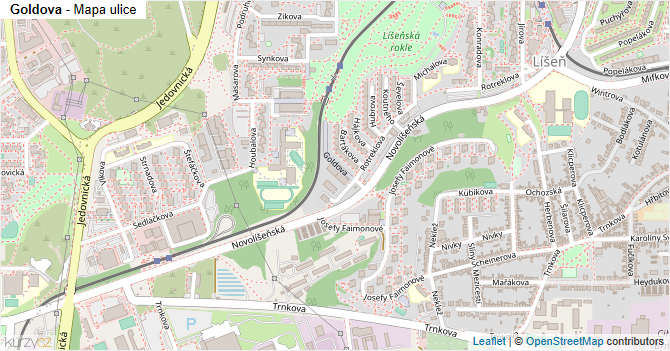 Goldova - mapa ulice
