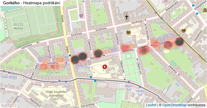 Gorkého - mapa podnikání