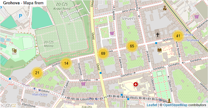 Grohova - mapa firem