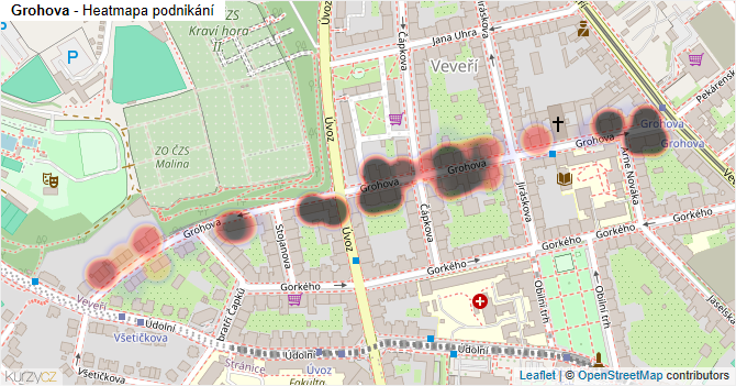 Grohova - mapa podnikání