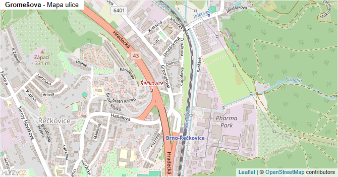 Gromešova - mapa ulice