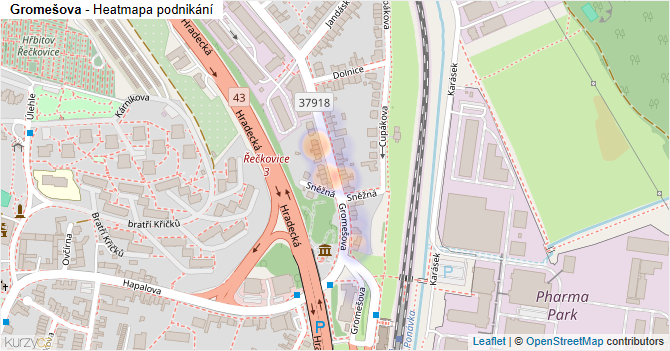 Gromešova - mapa podnikání