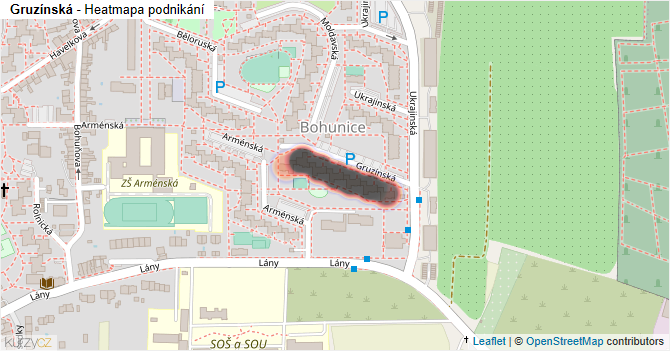 Gruzínská - mapa podnikání