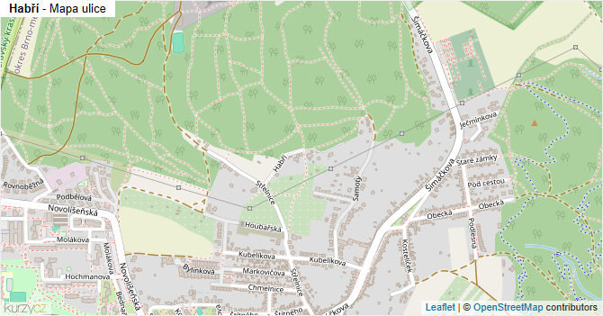 Habří - mapa ulice