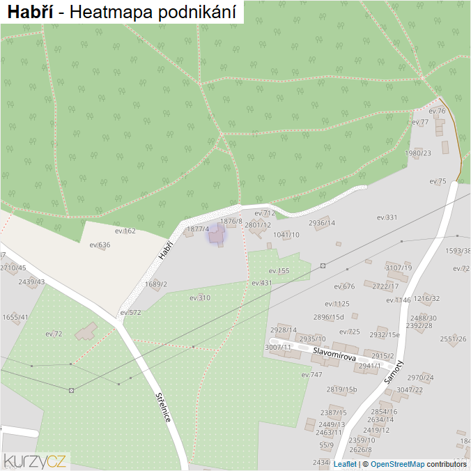 Mapa Habří - Firmy v ulici.