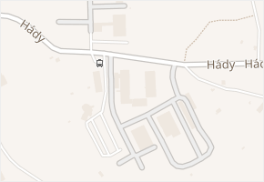 Hády v obci Brno - mapa ulice
