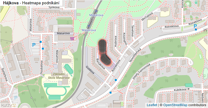 Hájkova - mapa podnikání