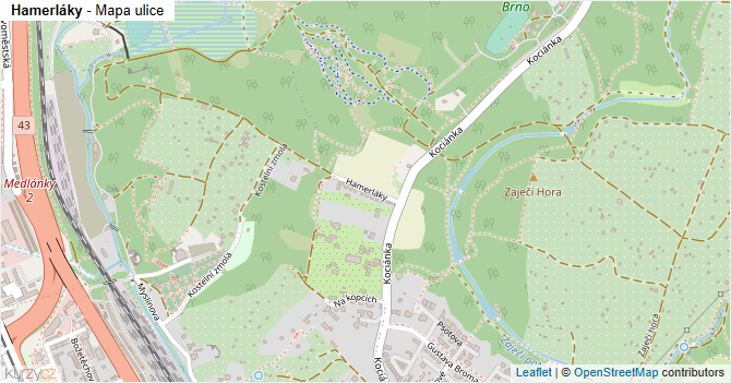Hamerláky - mapa ulice