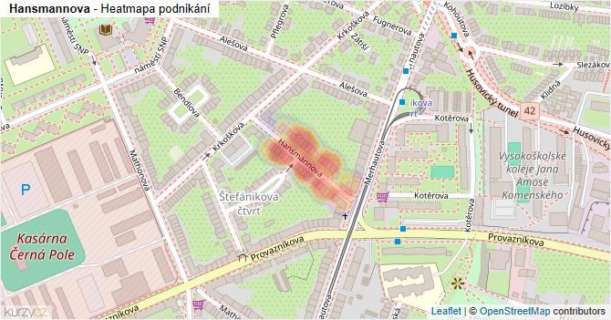 Hansmannova - mapa podnikání