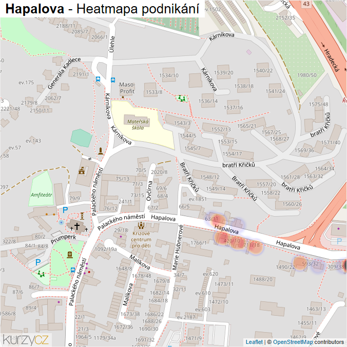 Mapa Hapalova - Firmy v ulici.