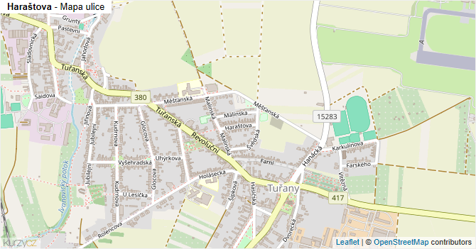 Haraštova - mapa ulice